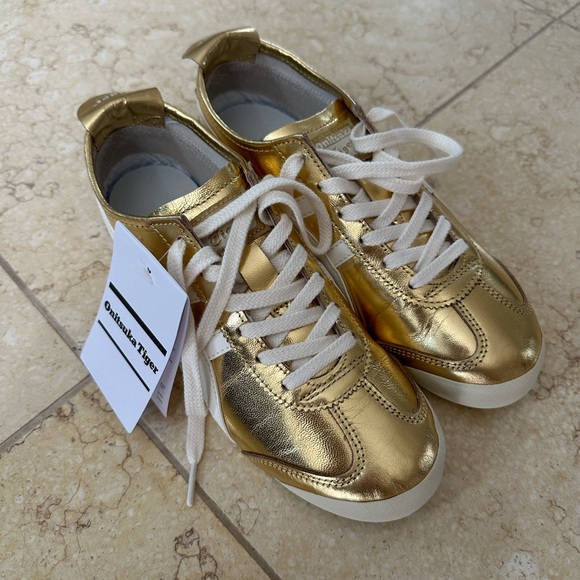 ONITSUKA TIGER MEXICO 66- gold & cream- NWT- Size 24cm - Picture 4 of 7